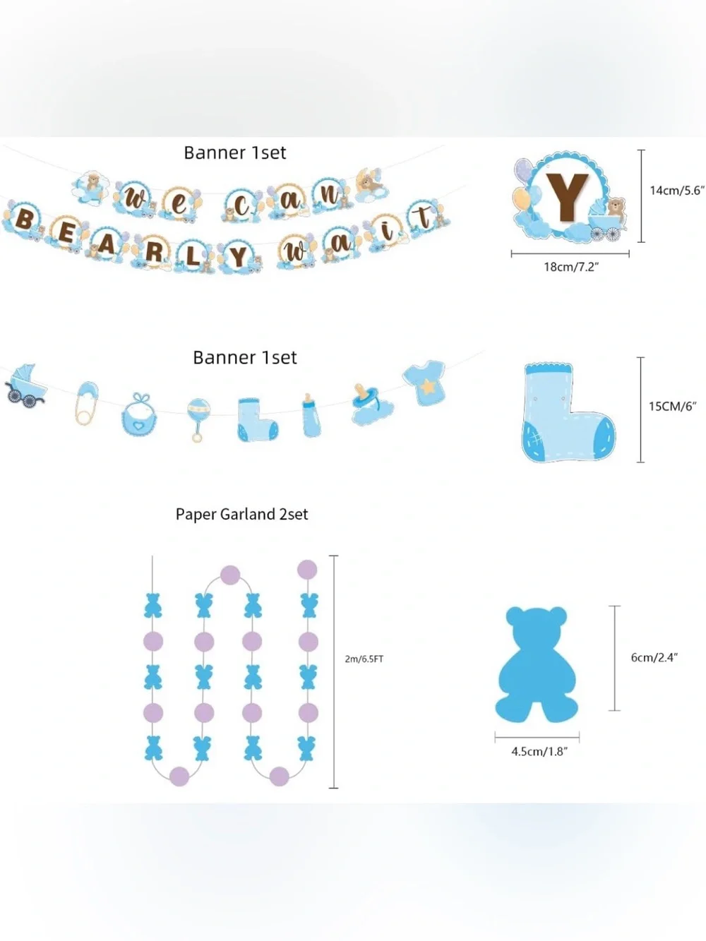 Baby Shower Party Decoration Bundle - WE CAN BEARLY WAIT DECORATION KIT